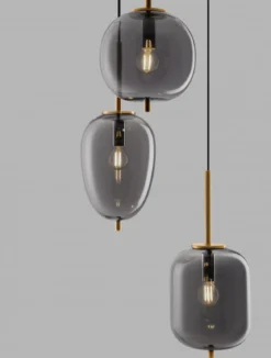 Nova Luce 9624082 LATO Pendelleuchte rund 3-flammig Gold Rauchglas E27