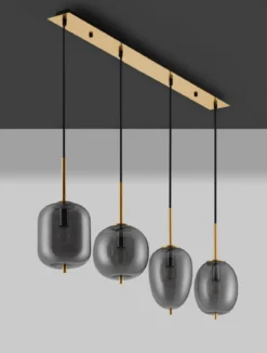 Nova Luce 9624083 LATO Pendelleuchte 4-flammig Gold Rauchglas E27