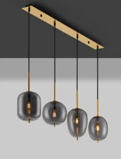 Nova Luce 9624083 LATO Pendelleuchte 4-flammig Gold Rauchglas E27