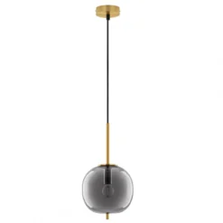 Nova Luce 9624096 LATO Pendelleuchte 18,5cm Gold Rauchglas E14