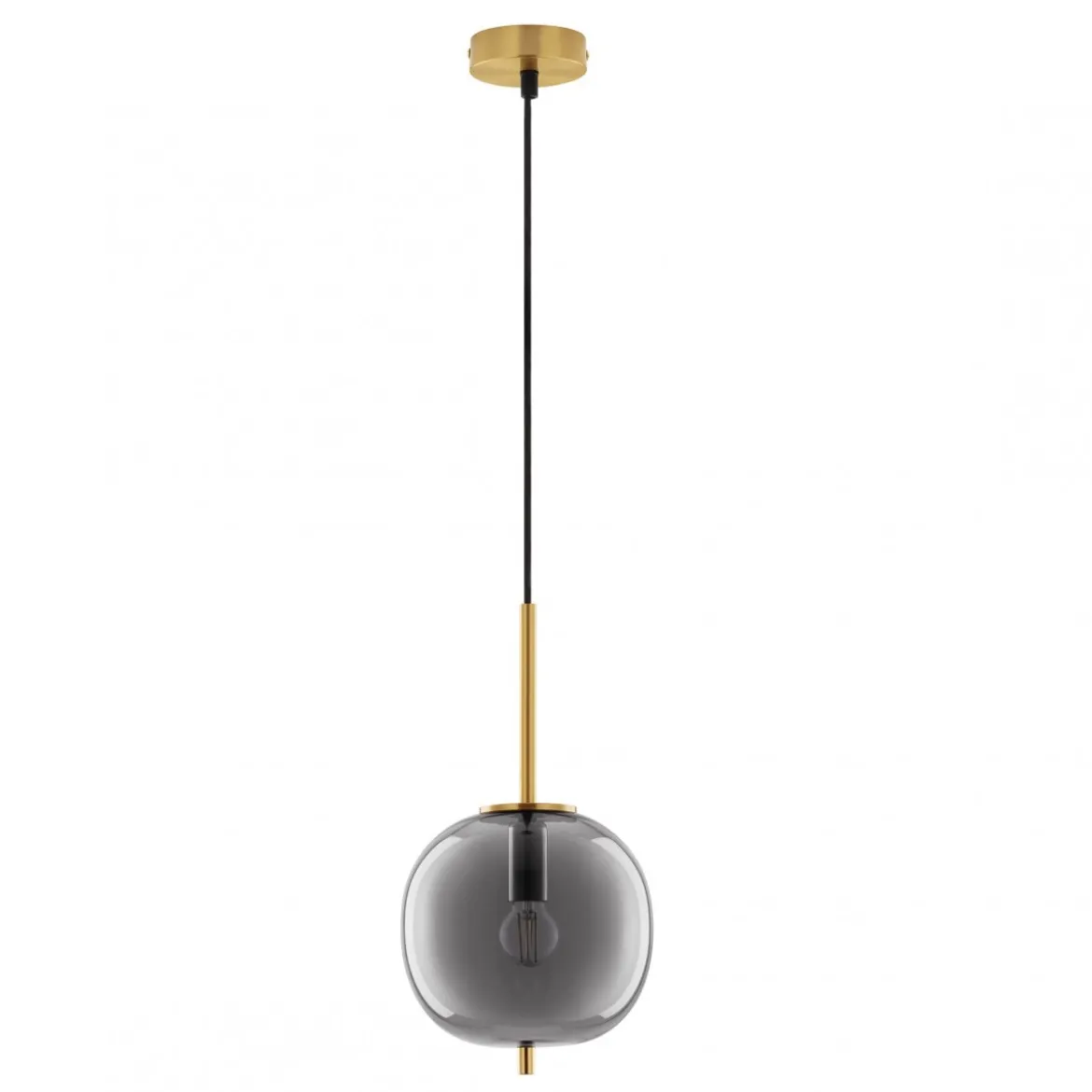 Nova Luce 9624096 LATO Pendelleuchte 18,5cm Gold Rauchglas E14