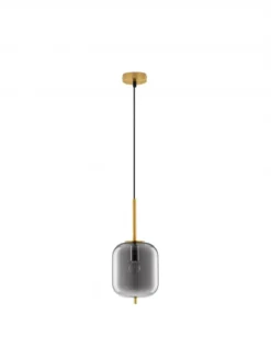 Nova Luce 9624097 LATO Pendelleuchte 16,5cm Gold Rauchglas E14