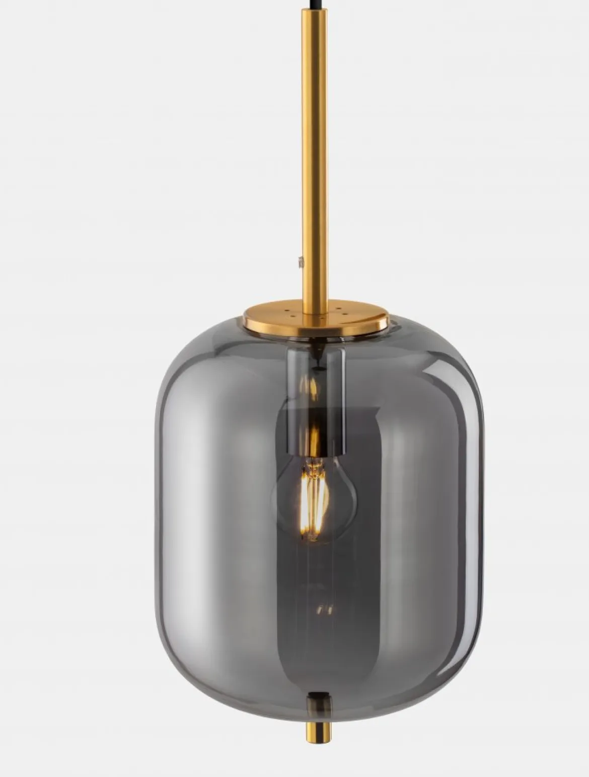 Nova Luce 9624097 LATO Pendelleuchte 16,5cm Gold Rauchglas E14
