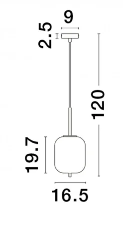 Nova Luce 9624097 LATO Pendelleuchte 16,5cm Gold Rauchglas E14