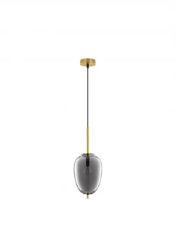 Nova Luce 9624098 LATO Pendelleuchte 15,8cm Gold Rauchglas E14