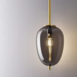 Nova Luce 9624098 LATO Pendelleuchte 15,8cm Gold Rauchglas E14