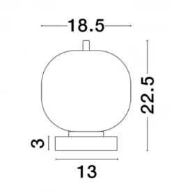 Nova Luce 9624085 LATO Tischleuchte 22,5cm Schwarz Opal E14