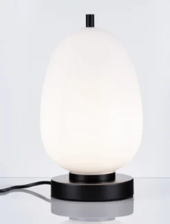 Nova Luce 9624089 LATO Tischleuchte 28cm Schwarz Opal E14