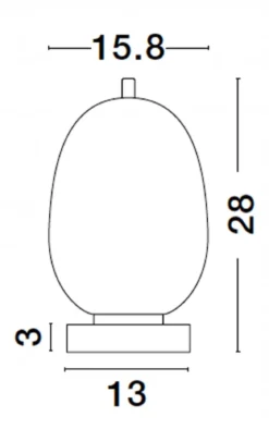 Nova Luce 9624089 LATO Tischleuchte 28cm Schwarz Opal E14
