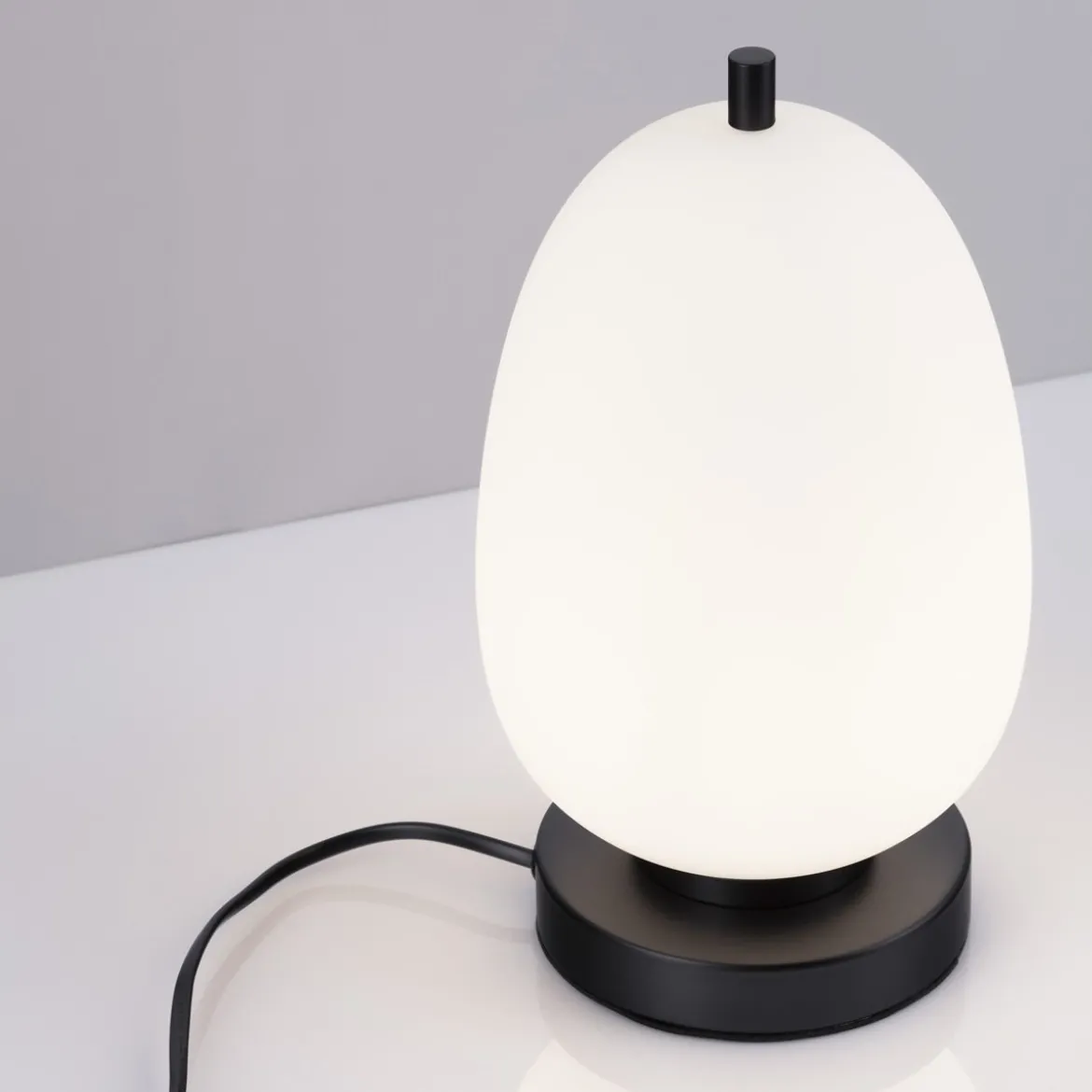 Nova Luce 9624089 LATO Tischleuchte 28cm Schwarz Opal E14