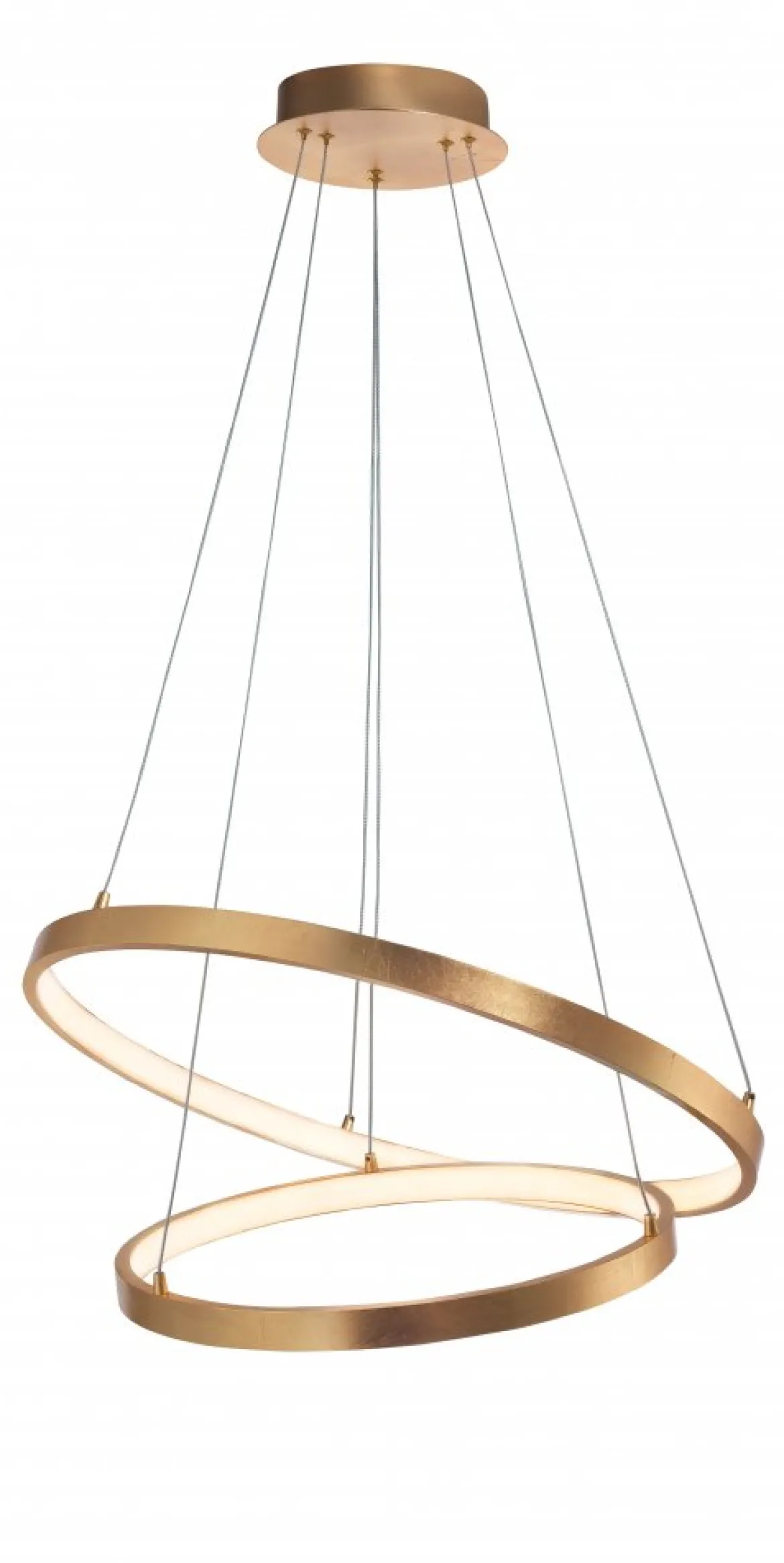 Nova Luce 8100281 LEON LED Pendelleuchte 2-flammig 3000K Blattgold