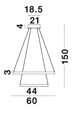 Nova Luce 8100281 LEON LED Pendelleuchte 2-flammig 3000K Blattgold