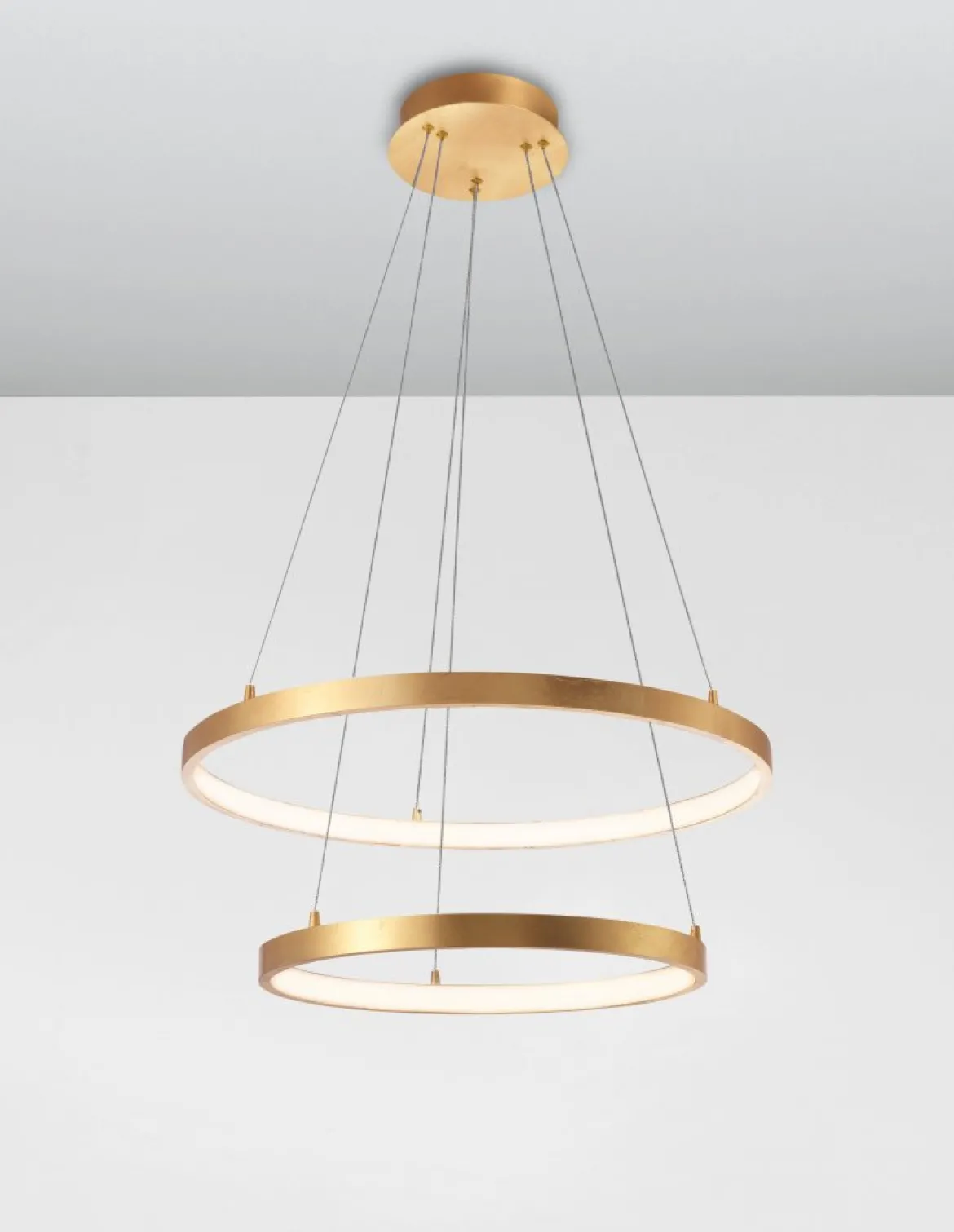 Nova Luce 8100281 LEON LED Pendelleuchte 2-flammig 3000K Blattgold