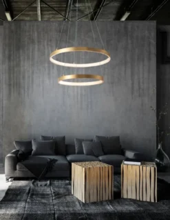 Nova Luce 8100281 LEON LED Pendelleuchte 2-flammig 3000K Blattgold