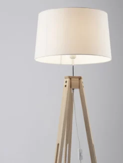 Nova Luce 9050165 LE ROY Stehlampe Naturholz Weiss E27 145cm