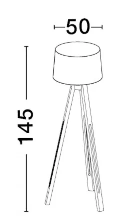 Nova Luce 9050165 LE ROY Stehlampe Naturholz Weiss E27 145cm