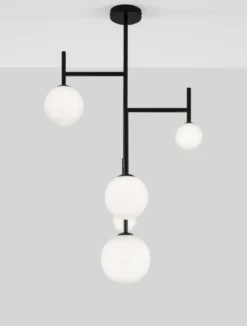 Nova Luce 9043304 LICATO Pendelleuchte 5-flammig Schwarz Weiss G9