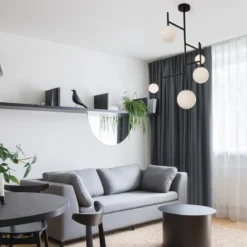 Nova Luce 9043304 LICATO Pendelleuchte 5-flammig Schwarz Weiss G9