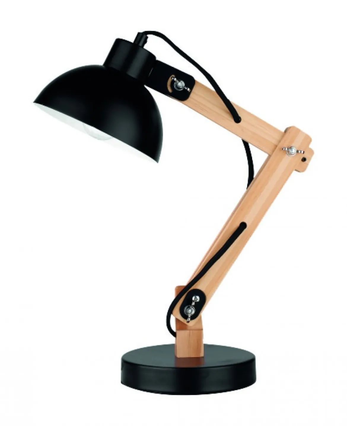 Nova Luce 671602 LILA E27 Tischleuchte Schwarz Naturholz