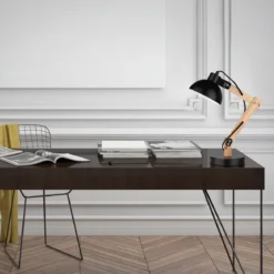 Nova Luce 671602 LILA E27 Tischleuchte Schwarz Naturholz