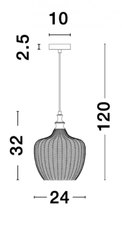 Nova Luce 9191242 LONI Pendelleuchte Schwarz Rauchglas E27