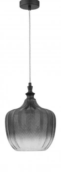 Nova Luce 9191242 LONI Pendelleuchte Schwarz Rauchglas E27
