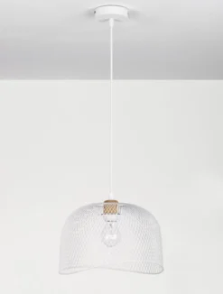 Nova Luce 9555802 LYRON Pendelleuchte Naturholz Weiss E27