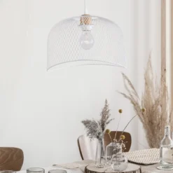 Nova Luce 9555802 LYRON Pendelleuchte Naturholz Weiss E27