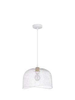 Nova Luce 9555802 LYRON Pendelleuchte Naturholz Weiss E27