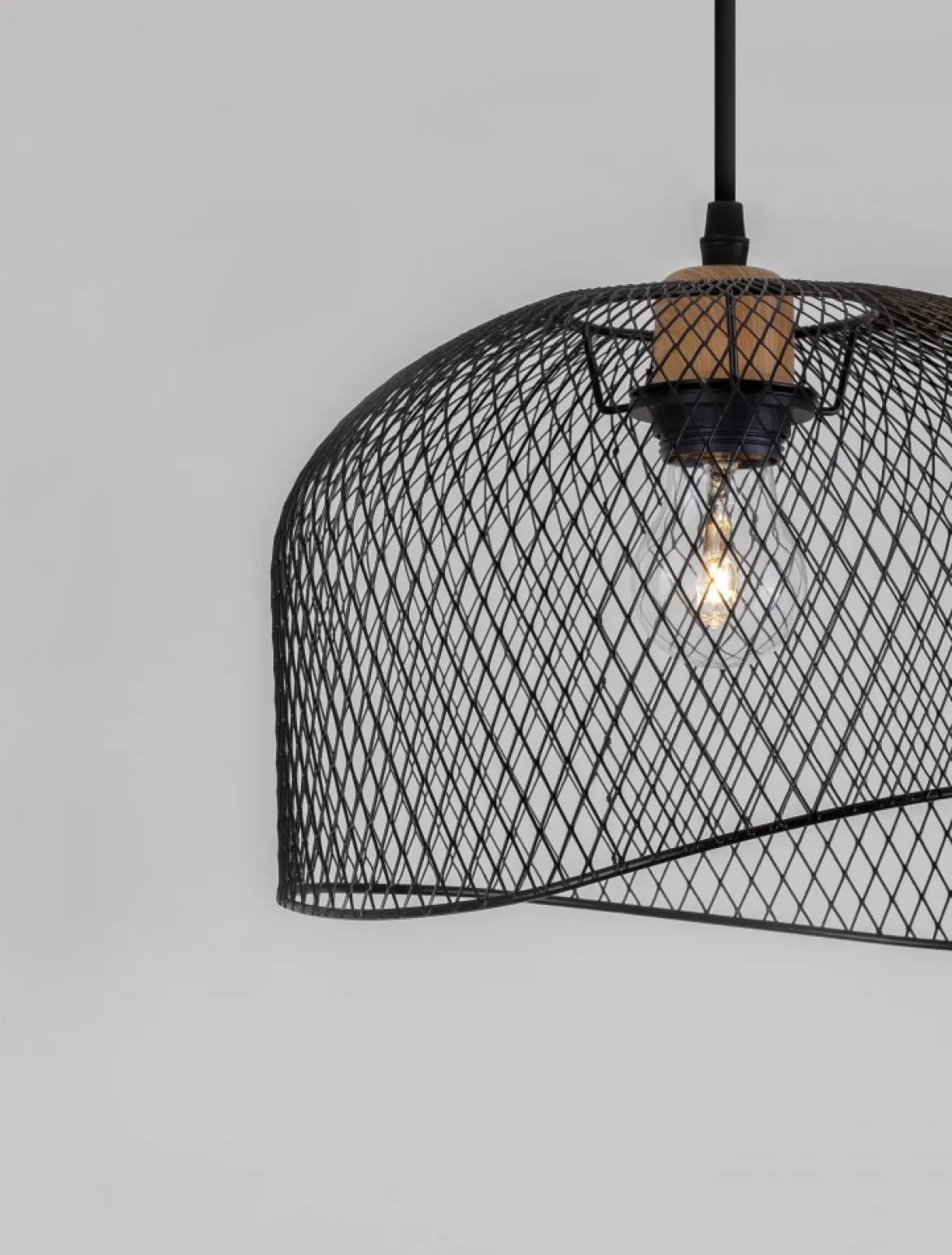 Nova Luce 9555803 LYRON Pendelleuchte Naturholz Schwarz E27