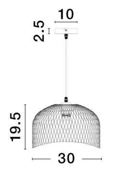 Nova Luce 9555803 LYRON Pendelleuchte Naturholz Schwarz E27