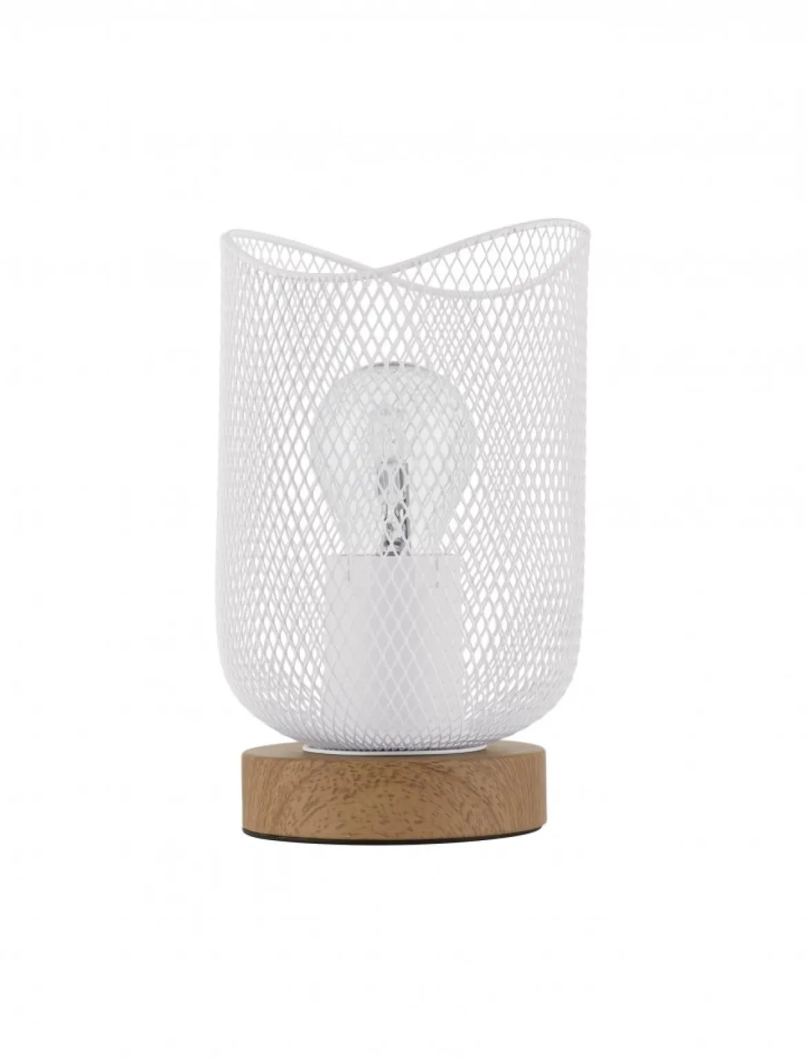 Nova Luce 9555800 LYRON Tischleuchte Naturholz Weiss E27