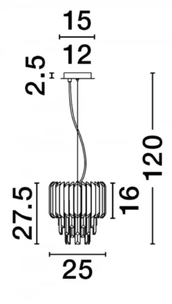 Nova Luce 9824071 MAGNOLIA Pendelleuchte 1-flammig Gold E14