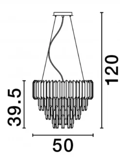 Nova Luce 9824074 MAGNOLIA Pendelleuchte 6-flammig Chrom E14