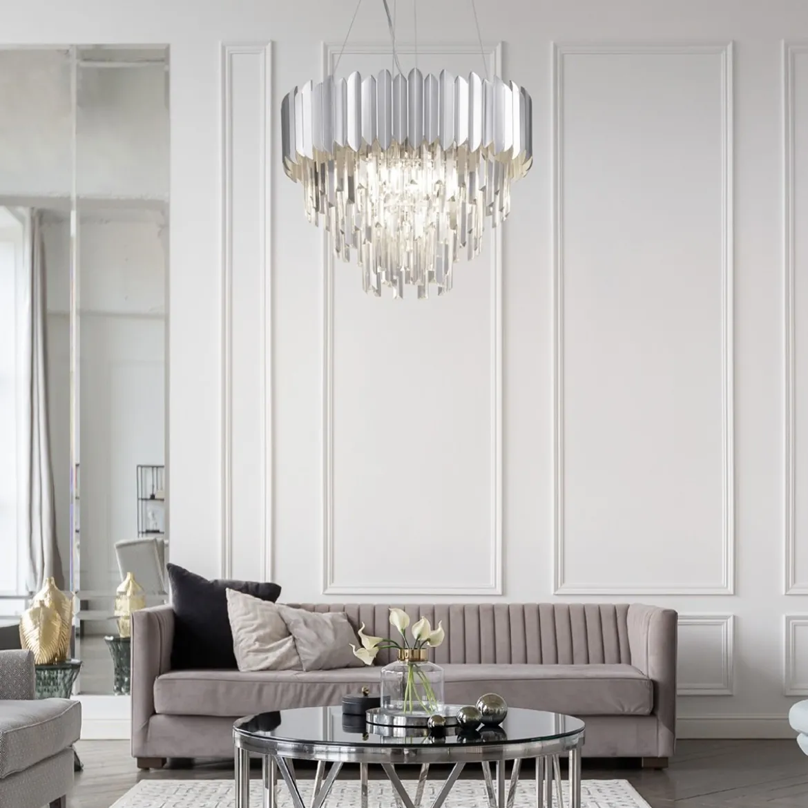 Nova Luce 9824074 MAGNOLIA Pendelleuchte 6-flammig Chrom E14
