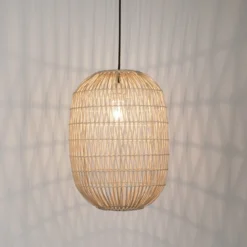 Nova Luce 9586766 MELODY Pendelleuchte 42x30cm Natur E27