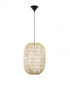 Nova Luce 9586766 MELODY Pendelleuchte 42x30cm Natur E27