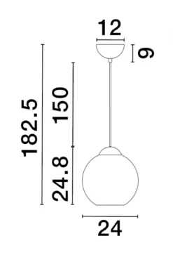 Nova Luce 9009239 MIDORI Pendelleuchte 1-flammig Gold Amber E27