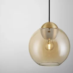 Nova Luce 9009239 MIDORI Pendelleuchte 1-flammig Gold Amber E27