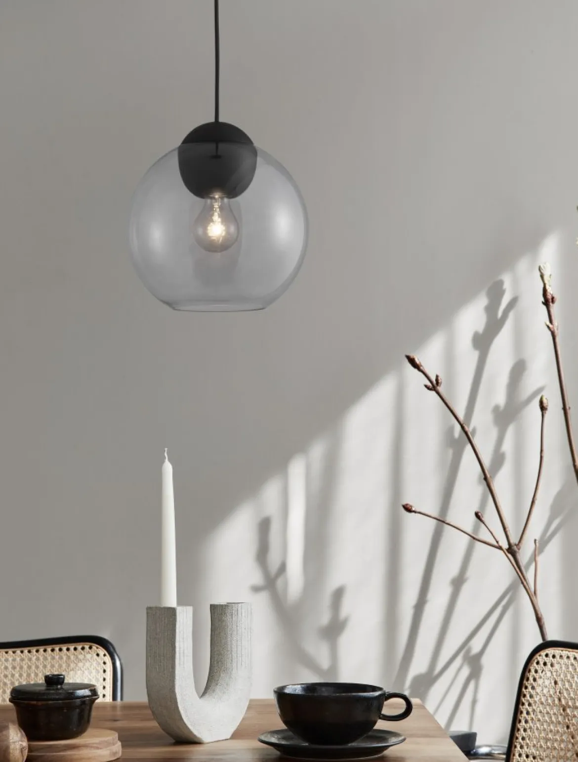 Nova Luce 9009241 MIDORI Pendelleuchte 1-flammig Schwarz Grau E27
