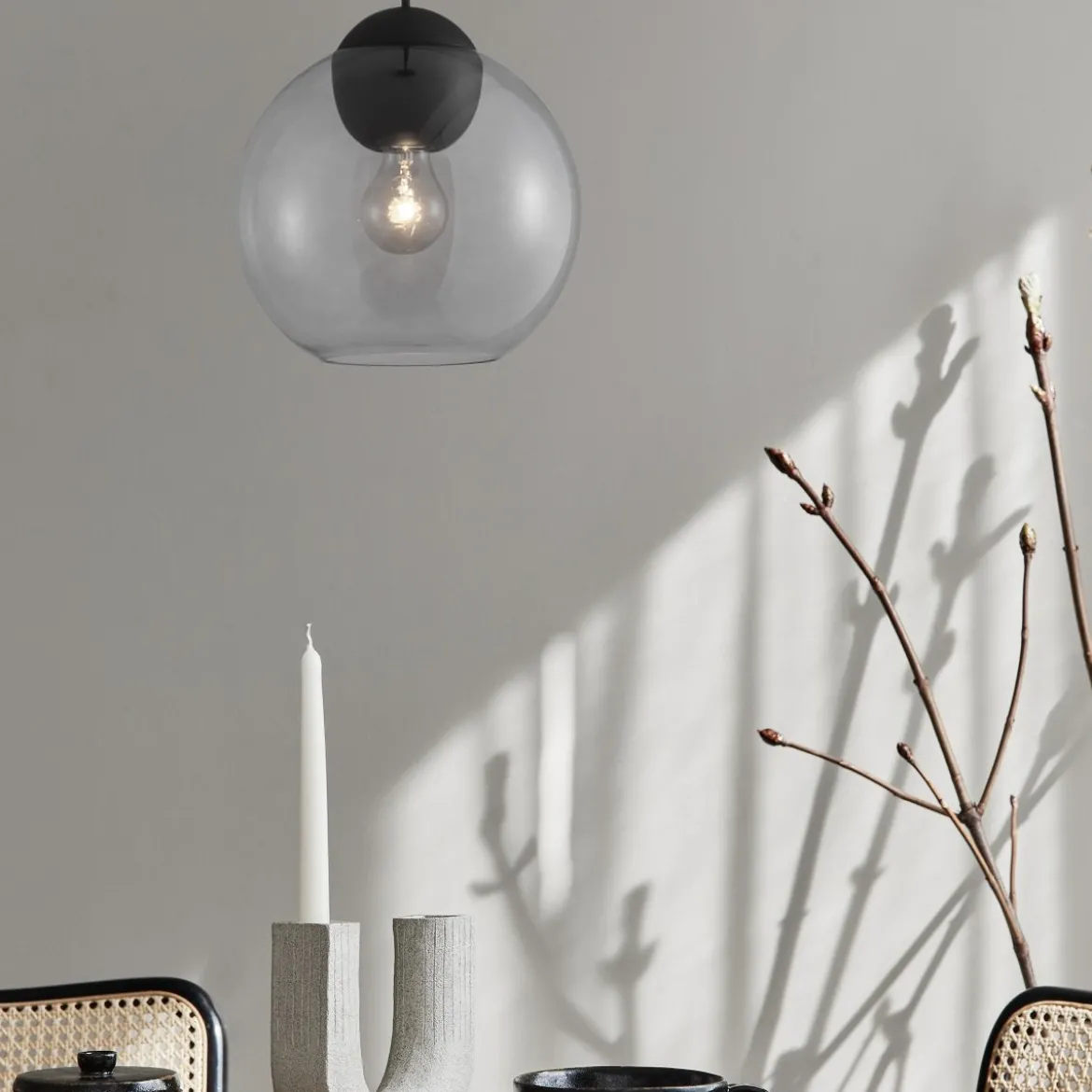 Nova Luce 9009241 MIDORI Pendelleuchte 1-flammig Schwarz Grau E27
