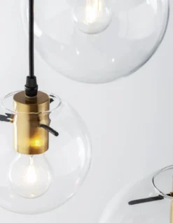 Nova Luce 9416933 MIRALE Pendelleuchte 3-flammig Schwarz Gold Transparent E27