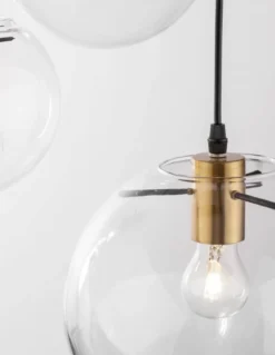 Nova Luce 9416933 MIRALE Pendelleuchte 3-flammig Schwarz Gold Transparent E27