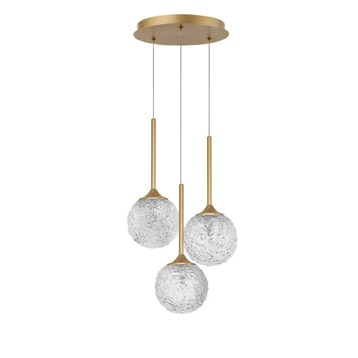 Nova Luce 9160212 MIRANO Pendelleuchte rund 3-flammig Gold Transparent G9