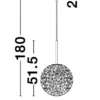 Nova Luce 9260211 MIRANO Pendelleuchte 30cm Gold Transparent E27