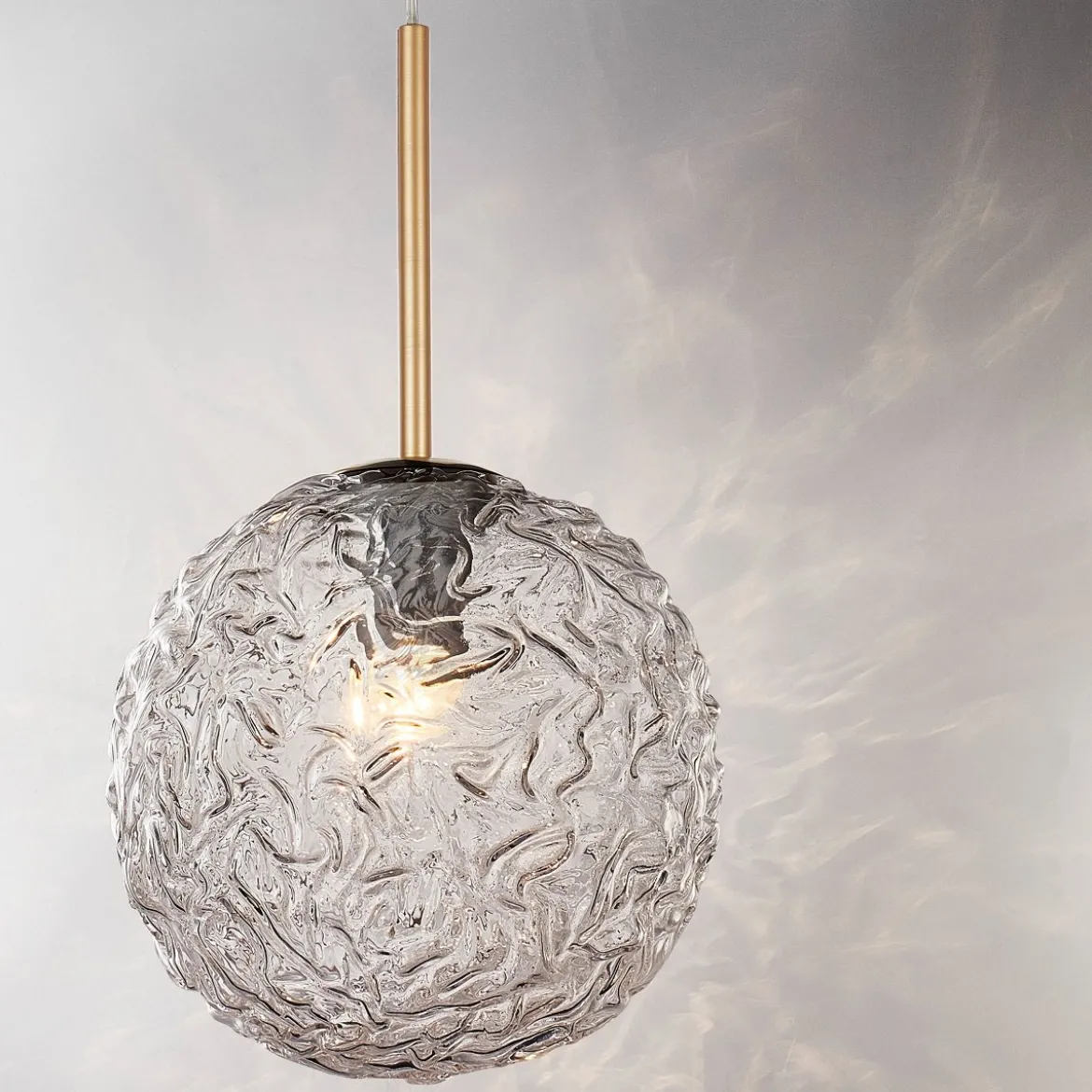 Nova Luce 9260211 MIRANO Pendelleuchte 30cm Gold Transparent E27