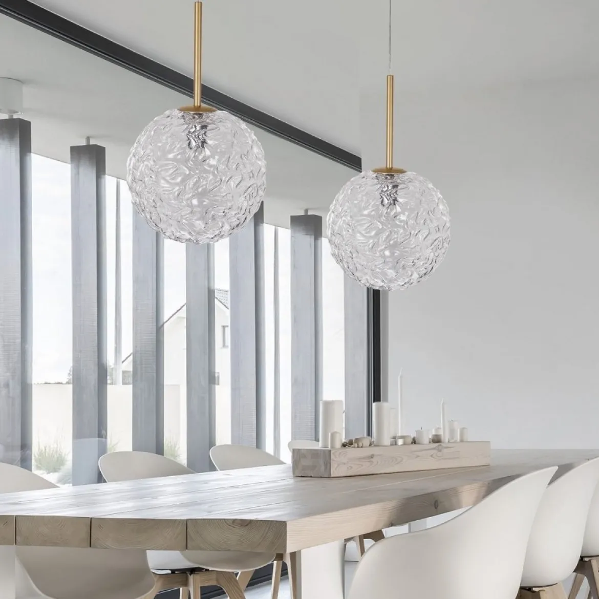 Nova Luce 9260211 MIRANO Pendelleuchte 30cm Gold Transparent E27