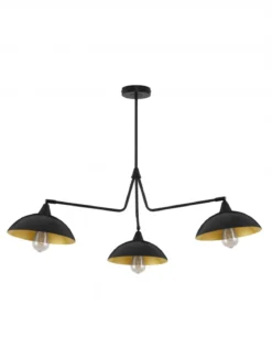 Nova Luce 9035978 MIRBA Pendelleuchte 3-flammig Schwarz Gold E27