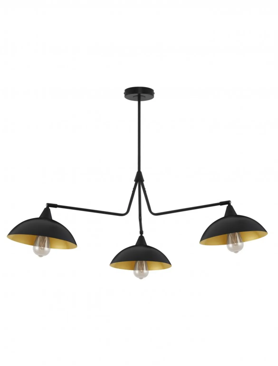 Nova Luce 9035978 MIRBA Pendelleuchte 3-flammig Schwarz Gold E27