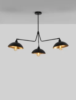 Nova Luce 9035978 MIRBA Pendelleuchte 3-flammig Schwarz Gold E27
